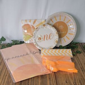 Sunshine. Disposable Tableware Set for A One Year Old Party. NWT